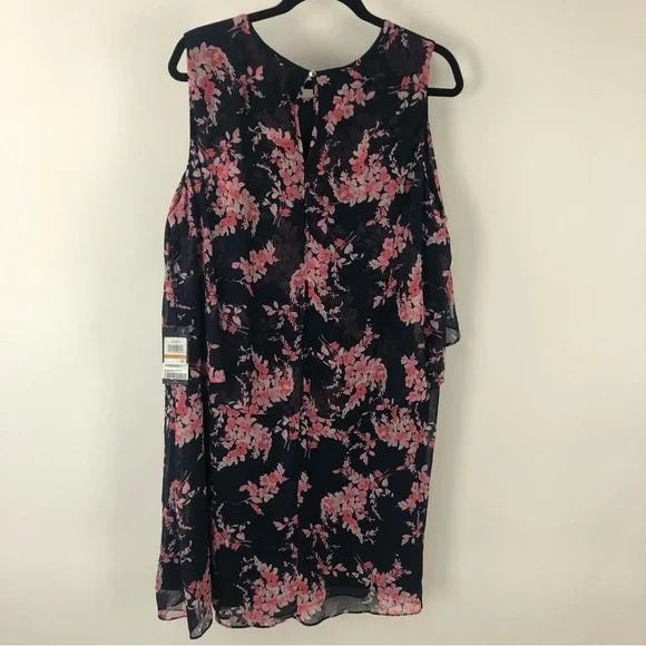 NWT Tommy Hilfiger Floral Print Tiered Shift Dress Flowy A-line Mini Tank Dress - Picture 5 of 5